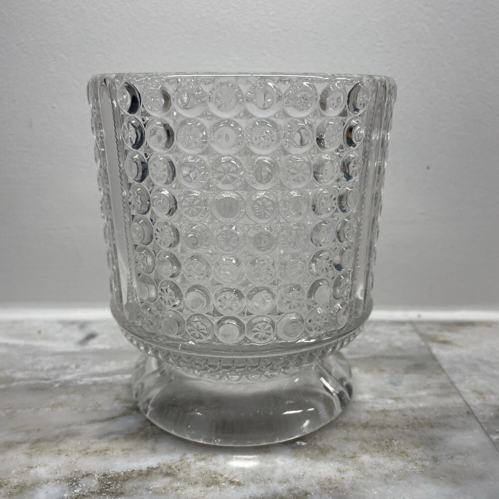 Three Panel Spooner Clear Glass EAPG Richards & Hartley Antique Pressed Glows